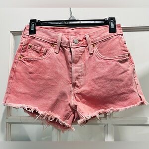 Levi's Pink 501 Original Denim Shorts - Size 25